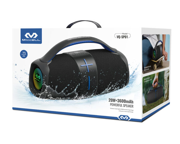 Miccell Speaker 20W/3600MAH Black (VQ-SP01) - Image 4