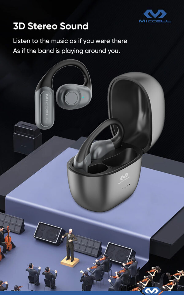 Miccell Wireless Ear hook Black (VQ-BH28) - Image 3