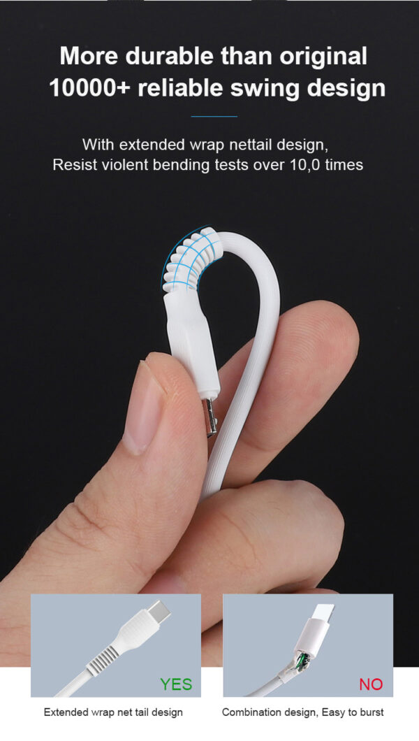 Miccell Charging Cable 3.3 FT  (VQ-D88) - Image 4