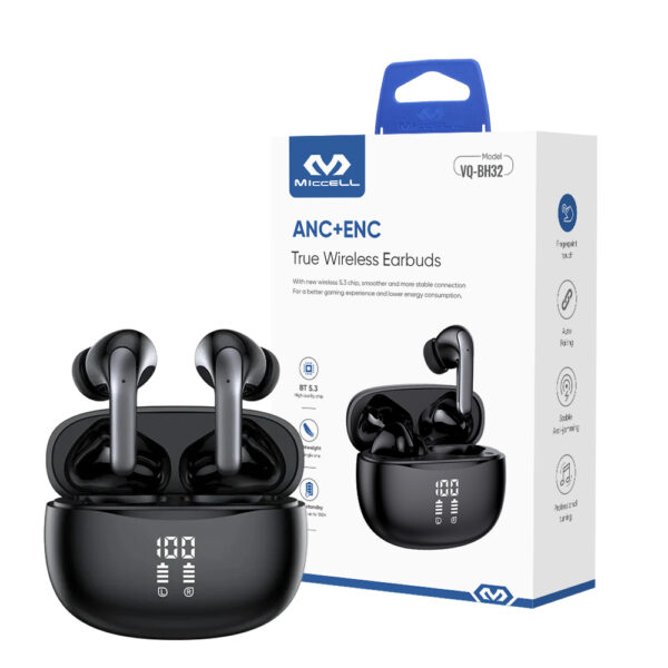 Miccell Wireless Earbuds Black (VQ-BH32) - Image 4
